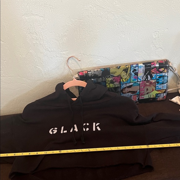 # 0713+ Black Women's Cropped Hoodie “ GLACK” - Picture 5 of 7